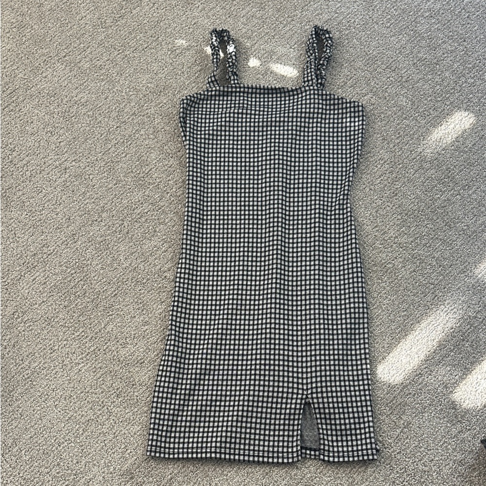 Meadow Rue Black and White Gingham Mini Dress
